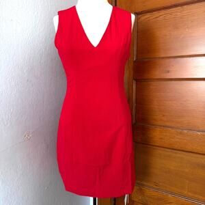Commense Red V-Neck Mini Dress Size S NWT
